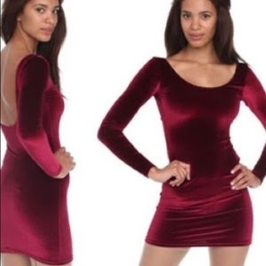 Cranberry velvet dress
